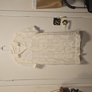 Wilfred cotton embroidered white shirt blouse